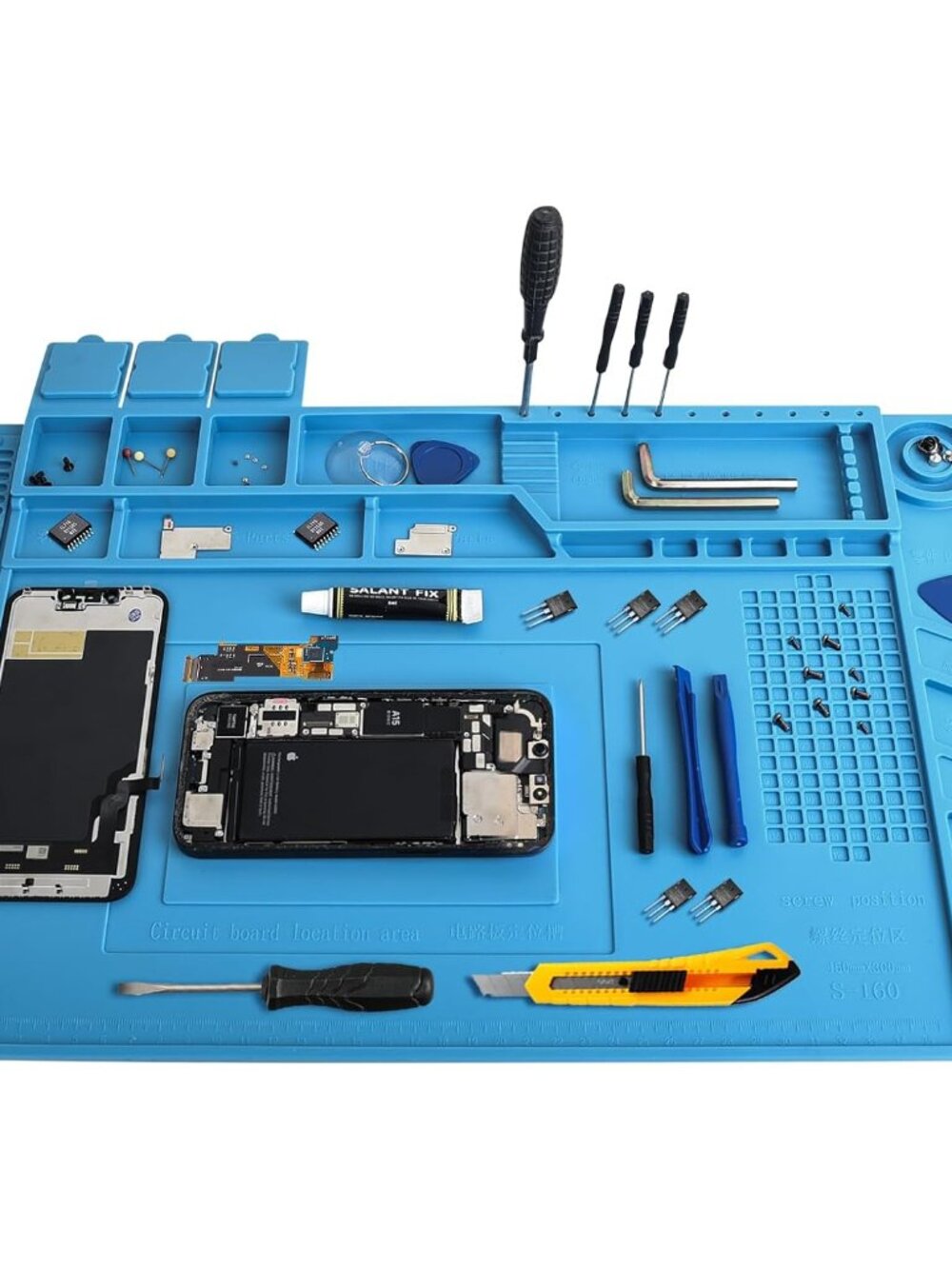 Silicone Soldering Mat, 17.7 x 11.8 in Electronics Repair Mat